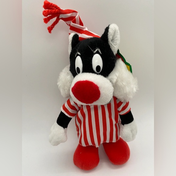 Vintage 1992 McDonalds Christmas Looney Tunes Plush Toy Sylvester - Picture 3 of 10
